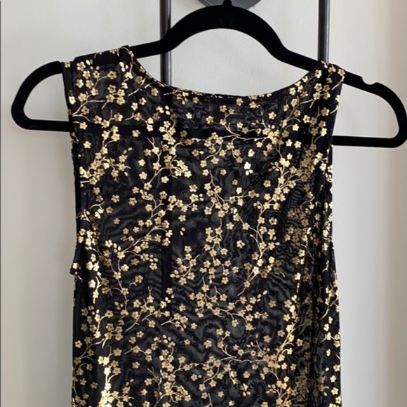 NWT: Urban Outfitters Ecote Autumn Sheer Floral Maxi Long Dress, Black, Gold, XS - Picture 3 of 7